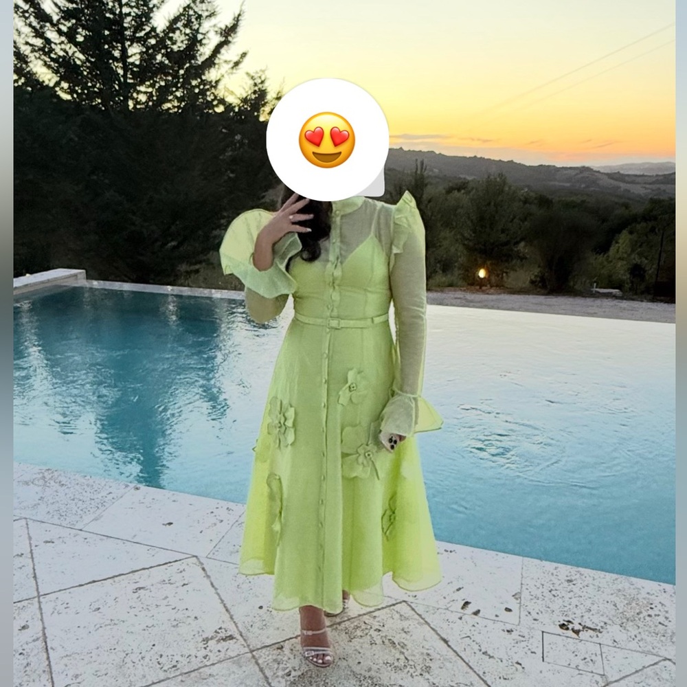 Leo Lin Katrina Petal Butterfly Sleeve Midi Dress - Picture 10 of 13